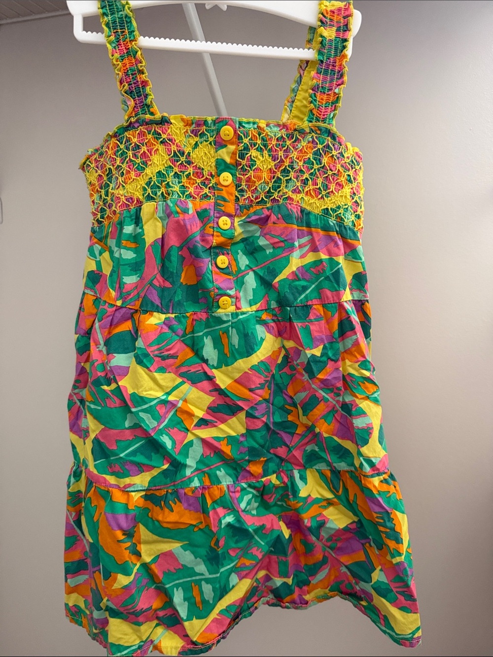 Cat & Jack Multicolor Smocked Sundress in Green, Yellow & Pink